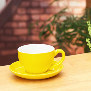 ชุดแก้วกาแฟเซรามิกพร้อมจานรอง 200 มล. สีพื้น พิมพ์ลายสกรีน สำหรับเป็นของขวัญ - Product Image 4