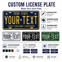 Targa Automobilistica in Alluminio di Alta Qualità, Formato Rettangolare Standard Americano, Design Personalizzato con Logo