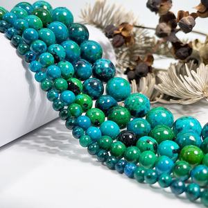 סיטוני חרוז חלק באיכות גבוהה chrydocolla מפואנקס בגודל 4 מ "מ 6 מ" מ 8 מ "מ 10 מ" מ 12 מ "מ - Product Image 2