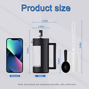 Cafetière à piston DB 12oz sans BPA, verre résistant à la chaleur, design minimaliste, portable pour le camping - Product Image 6