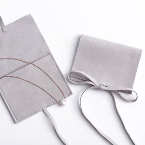 Custom Logo Deboss Print Luxury Microfiber Gift Pouch for Necklace Earrings Jewelry Pouch - Product Image 3