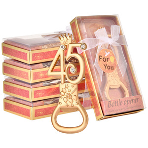 Nuevos favores de boda de oro rosa con temática <span class=keywords><strong>45</strong></span> cumpleaños/<span class=keywords><strong>aniversario</strong></span> abrebotellas DE BODA favores y regalos para invitados - Product Image 1