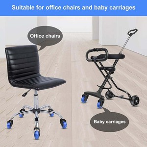 VIMA Möbel 2 Zoll 2,5 Zoll 3 Zoll PU Blue <span class=keywords><strong>Swivel</strong></span> Plate Vorbau Rad und Rolle Schreibtisch und Bürostuhl Räder Leichte Rollen - Product Image 4