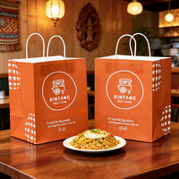 Sacs en papier kraft jetables biodégradables et écologiques personnalisables pour la restauration à emporter, emballage de cuisine indienne sur mesure