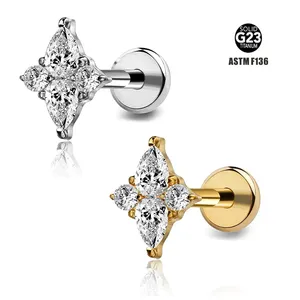 16G Titan Chéo Tai tragus Vòng sáng bóng Zircon sụn Bông tai chủ đề nội bộ labret Stud môi Vòng Helix daith xuyên