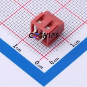 DB125-3.81-2P-RD-S Screw Terminal Block Through hole Component (THT),P=3.81mm Connector 1x2P 3.81mm Red Through Hole - Product Image 2