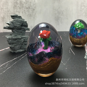 Serie Cielo Estrellado, Adornos de Resina con Forma de Huevo de Dragón Transparente, Decoración Artística Redonda para el Hogar, Decoración de Escritorio para Dormitorio, Sala de Estar - Product Image 3