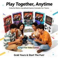 R36S Konsol Game Genggam Portabel Layar Warna 3.5 Inci Daya 3500mAh Isi Ulang Dilengkapi 15.000+ Permainan Video Retro
