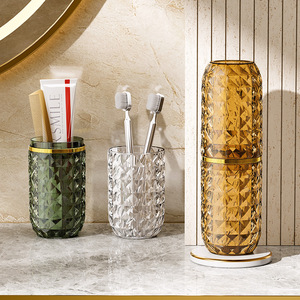 Travel Toothbrush Cup Diamond Pattern 51-100ML Sealing Leak Prevention Portable Mouthwash Holder Adult Use - Product Image 3