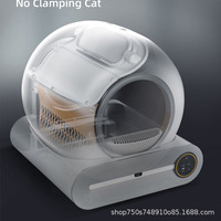Bac à litière intelligent pour chat en plastique ABS, entièrement automatique, autonettoyant, avec couvercle électrique à bascule, compartiment à déchets, système de désodorisation ionique
