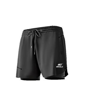 WHALE กางเกงว่ายน้ำชายแบบสองชั้น แห้งเร็ว สีพื้น สำหรับว่ายน้ำ วิ่ง ลุยน้ำ สำหรับผู้ใหญ่ ไซส์ M L XL - Product Image 1