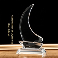 YL-1039 Design personnalisé, Meilleure vente, Trophée en cristal K9 en forme de voilier, Récompense en cristal en forme de voilier