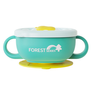 Bol pour bébé série Forest, en acier inoxydable 316, anti-brûlure, résistant aux chutes, avec ventouse, double poignée, 0-12 mois - Product Image 1