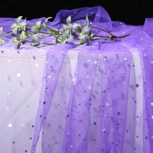 Tissu en tulle à paillettes holographiques en gros d'usine avec de gros et de petits points pour robes de <span class=keywords><strong>princesse</strong></span>, voiles, vêtements de scène - Product Image 6