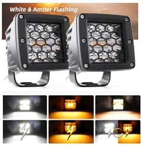 Meshy Đèn Làm Việc Xe Hơi Thiết Kế Đèn Giảm Chấn Khối Lập Phương 3 Inch Đèn Pha DRL 48W Màu Trắng Hổ Phách Cho Xe Hơi Đèn Lái Xe Offroad LED - Product Image 2