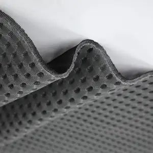 Kuş gözü yeni F 100% Polyester 3D örgü kumaş sandviç hava örgü kumaş ile minik eşkenar dörtgen örgü siyah 200Gsm- 350Gsm