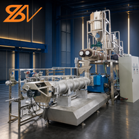 Machine de production de viande sèche et humide pour animaux de compagnie, ligne de production de croquettes à double vis pour aliments pour chiens, croquettes pour poissons, extrudeuse, 2 tonnes/h