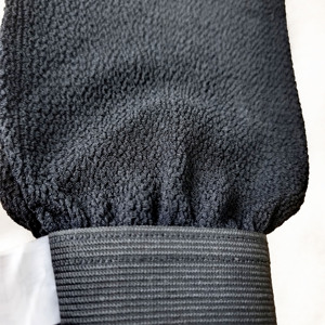 Guante marroquí negro respetuoso con el medio ambiente 300D guante exfoliante de viscosa áspera Hammam marroquí Gove para hombres - Product Image 5