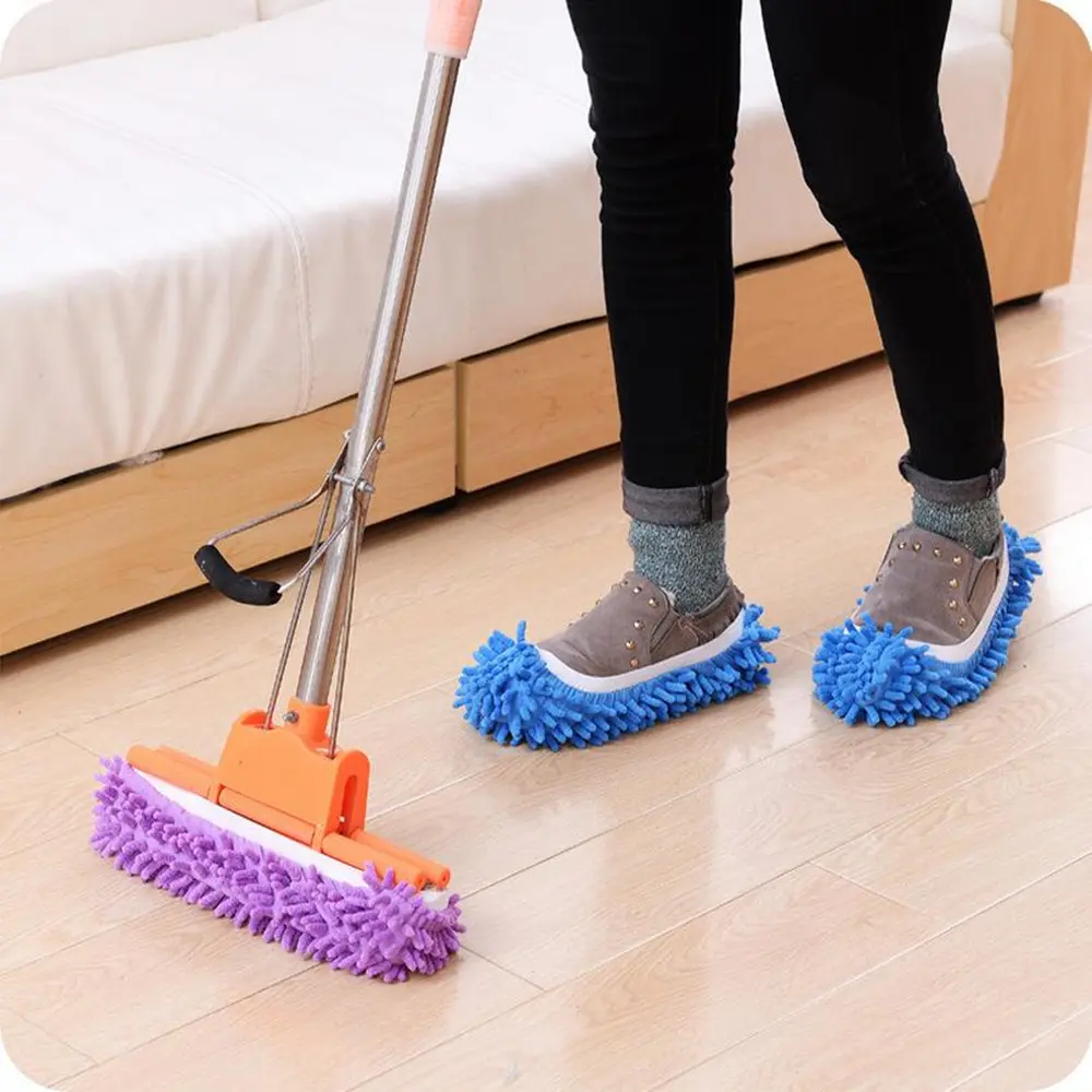 取り外し可能で洗える靴カバー床スリッパを掃除する家庭用床怠惰な人