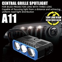 Projecteur LED universel 3 lentilles pour moto 300W, avec commutation par solénoïde, lumière de calandre de voiture, faisceau laser puissant, accessoires d'éclairage automobile