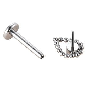 ASTM F136 titanio internamente roscado forma de lágrima bolas racimo con CZ bisel conjunto centavo tachuelas nariz oreja anillo cuerpo joyería - Product Image 5