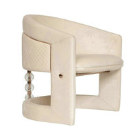 Fauteuil traîneau rembourré en velours de style français fauteuil de canapé occasionnel moderne de luxe fauteuils en acrylique salon pour appartement