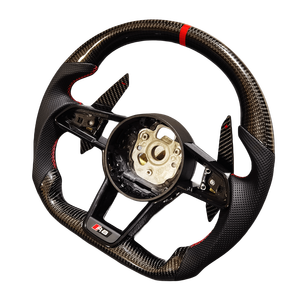 Volant de <span class=keywords><strong>sport</strong></span> complet en fibre de carbone et cuir pour <span class=keywords><strong>Audi</strong></span> TT R8 A3/A4/B9/A5 RS3/RS4/RS5 S3/S4/S5 Panamera Cayenne Cayman - Product Image 4