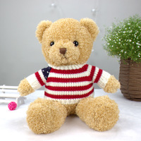 Vente en gros 2025 Ours en peluche Peluche Livraison rapide Pull en peluche Nœud/Cœur en polyester Coton PP pour la Saint-Valentin