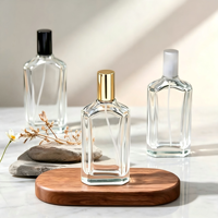 Bouteilles en verre transparentes carrées de 50/100 ml en gros avec pulvérisateur et bouchon pour cosmétiques – Flacons vides