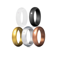 Ensemble de bagues nacrées en Silicone pour hommes et femmes, anneau de doigt large et étroit de 2.7mm, personnalisé, à paillettes, Simple