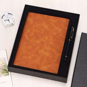 Cuaderno judicial de oficina de tapa blanda de cuero PU con botón metálico, de fábrica, con cinta y encuadernador recargable - Product Image 1