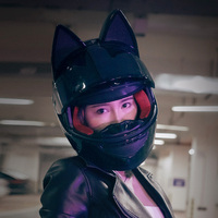 Casque de moto adulte personnalisé oreille de chat hommes et femmes Cool Cat Locomotive moto casque intégral DOT