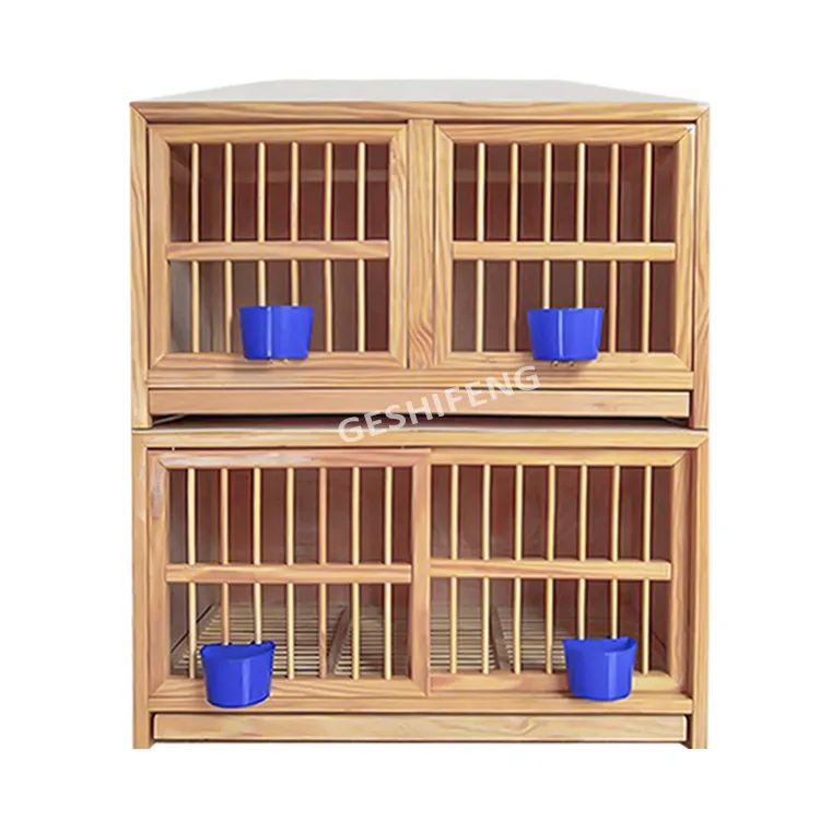 Cages pour animaux de compagnie de perroquet, porte-auge, boîtes d'élevage de pigeons, Cage à pigeons en bois/