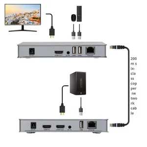 Extenseur <span class=keywords><strong>KVM</strong></span> <span class=keywords><strong>IP</strong></span> HDTV 200M prenant en charge le <span class=keywords><strong>KVM</strong></span> Ethernet avec IR et sortie en boucle locale, application un point vers plusieurs points - Product Image 5