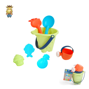 Ensemble de 7 seaux de plage pour enfants, seau à sable, pelle, râteau, arrosoir, moules d'animaux marins, PP+PE, jouets de plage d'été - Product Image 4