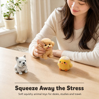 Jouets à presser en forme d'animaux mignons, chat porte-bonheur, chien Teddy, décorations de table animales Kawaii, jouets anti-stress