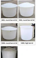 Seau en PE de 600 L pour tendon de bœuf avec couvercle recyclable et poignée Flexiloop pour la fermentation de la bière, le marinage des aliments et l'eau