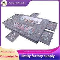 Couvercle de table de puzzle en feutre à 6 tiroirs pratique, forme carrée, rangement de planche de classification pour enfants pour accessoires de barbecue
