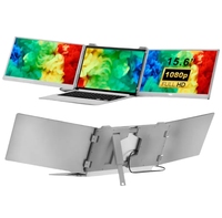 Écran portable double pour ordinateur portable, écran IPS de 15,6 pouces pour ordinateur portable, extension d'écran triple