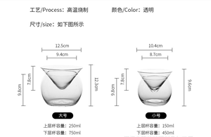 Verres à cocktail artisanaux écologiques et durables pour la préparation de cocktails, avec base en verre pour <span class=keywords><strong>Martini</strong></span> et verres à mélanger pour boissons alcoolisées. - Product Image 6