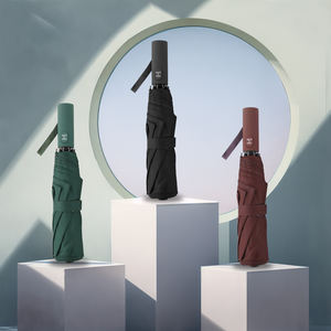 Parapluie Automatique Pliant 3 Volets en Fer Anti-UV, Imperméable et Coupe-Vent, avec Impression de Logo Personnalisé, Toutes Saisons - Vente en Gros Promotionnelle - Product Image 1