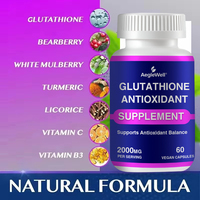 Capsules blanchissantes pour la peau pilules blanchissantes au L-glutathion 2000mg capsule efficace de supplément éclaircissant pour la peau au L-glutathion