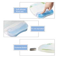 Repose-poignet en gel transparent avec tapis de souris, support de poignet en silicone transparent, antidérapant et confortable, tapis de souris pour ordinateur
