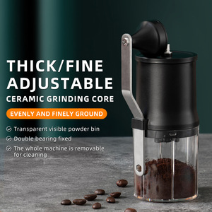 Hand Cranked <b>Coffee</b> <b>Grinder</b> Ceramic Burr Adjustable Coarse Fine Grinding Manual Portable For Home Office Use - Product Image 1