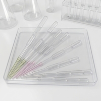 Pipettes de transfert jetables stériles individuelles transparentes à double bulbe, volume précis 50ul, 80ul, 100ul