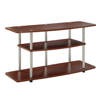 Support TV pour téléviseurs jusqu'à 42 "avec fond de poteaux en acier inoxydable résistant à la rouille Table console de salon simple et pratique