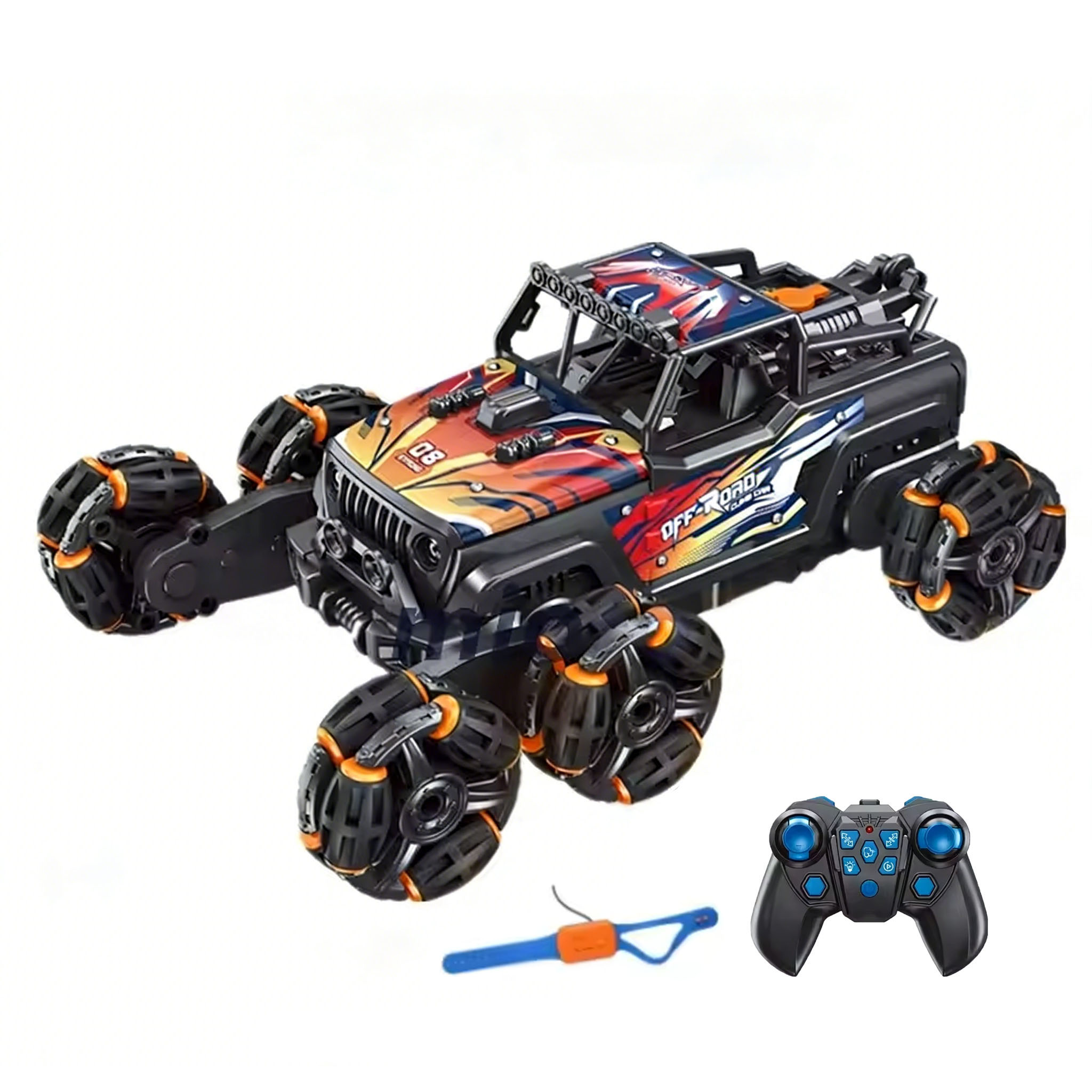 2970-1-Orange-Six Wheel Dual Control