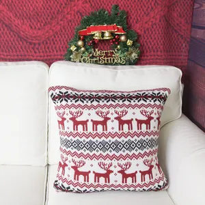OEM ODM олень винтажные этнические трикотажные рождественские наволочки для украшения дома
