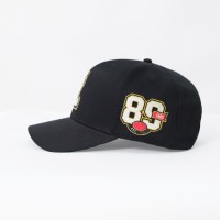 Gorra de Béisbol de Sarga de Algodón con Visera Curva, Letra Varsity Bordada en 3D en la Parte Delantera, Parche Bordado, Estilo Vintage Universitario, Gorra Snapback Urbana