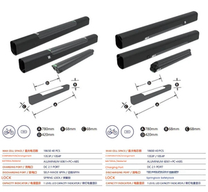 <span class=keywords><strong>Batterie</strong></span> au lithium WoWei <span class=keywords><strong>36V</strong></span> 48V de style européen intégrée 10,4Ah pour vélos électriques - Product Image 4